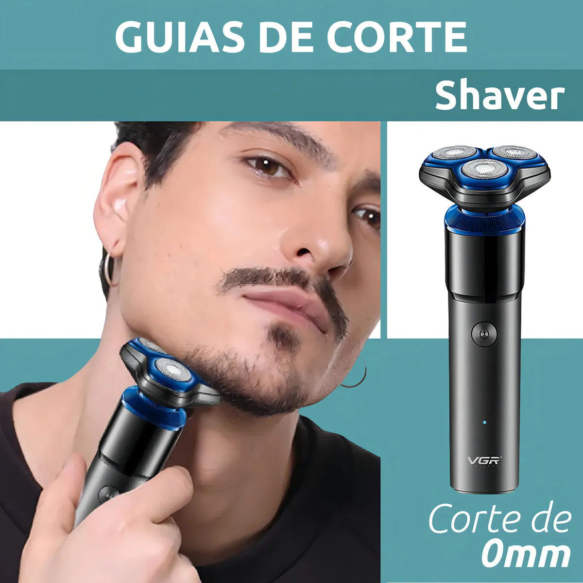 Afeitadora Eléctrica Hombre Shaver Vgr V-325 Recargable Color Negro y azul