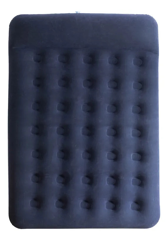 Colchon Inflable 2 Plazas Almohada Camping Alpina 191x137x25 Azul