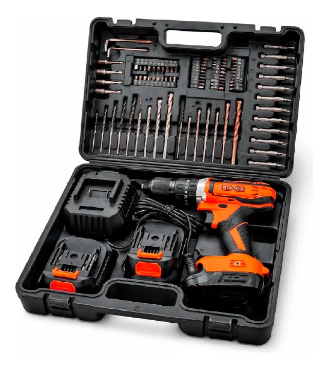 Taladro Atornillador Inalambrico Luxus 20v 10mm Brushed Kit con Accesorios 2 Baterias
